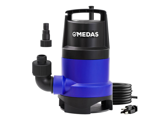 1HP 3434 GPH Sump Pump Submersible Clean/Dirty Water Pump Portable Utility Pump with 16.4ft Cord for Swimming Pool Garden Basement Tub Pond Draining