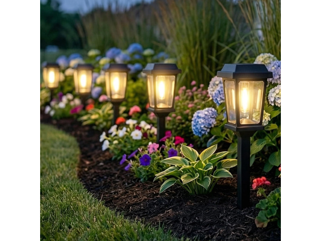Solar Lights Outdoor, 8 Pack Solar Pathway Lights Outdoor, Waterproof Auto On/Off Garden Lights for Yard, Landscape Path, Walkway, Driveway Decor...