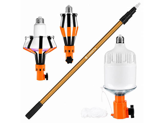 Gen3 12Ft [18Ft Reach] Lightweight Extendable Light Bulb Changer Pole for High Ceilings Telescopic Light Bulb Pole Changer with Bulb Gripper -...