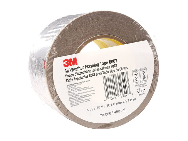 All Weather Flashing Tape 8067 (4' x 75 ft) - 1 Roll - Self-Adhesive Waterproof Flashing for Windows & Doors, Slit Liner (2-2 Slit)