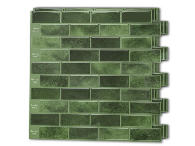 10-Pack Marble Tile Peel and Stick Backsplash, 12 x 12 in, Jade Green Strong Adhesion, Lightweight, Cuttable, Waterproof, Fadeless, Crack...