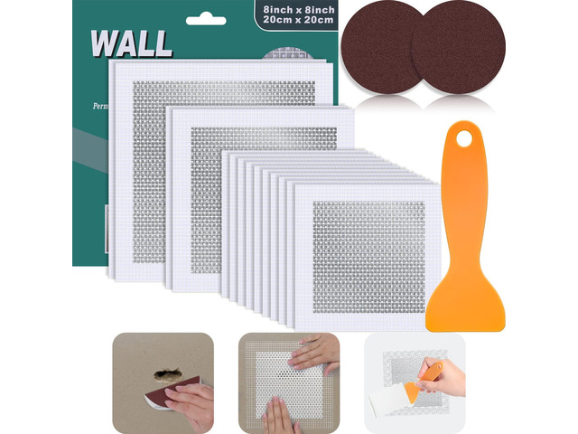 Ranekie 14 Pack Drywall Repairs Patch, 4/6/8 Inch Drywall Repair Kit with Extended Self-Adhesive Mesh,Large Hole Patch Repair for Drywall,Heavy...
