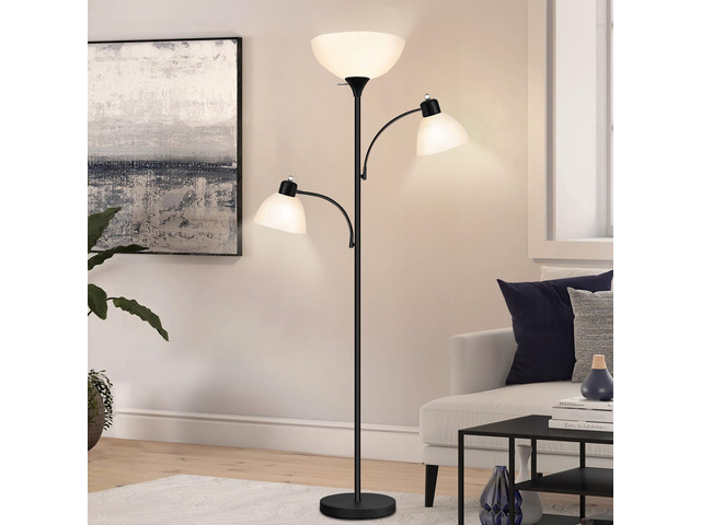 Floor Lamps for Living Room, 72' Tall Torchiere Floor Lamp with 8W Adjustable Reading Lights, Industrial Lamps for Living Room, Bedroom, Office,...