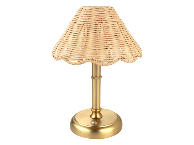 Mini Cordless Boho Rattan Table lamp, 5200-mAh Rechargeable Battery, 3-Level Brightness Dimmable, Build-in Integrated LED 320 Lumen Max, Rattan...