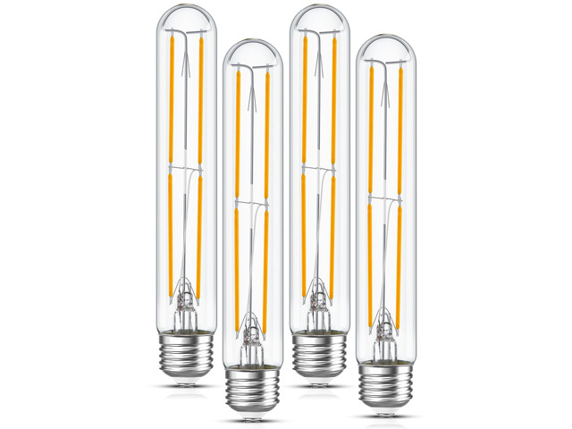 Tubular Light Bulb 7.3 Inch Dimmable T10 LED Bulb E26 6W 60 Watts Edison Bulbs 2700K Solf White,185mm Long for Wall Sconces, Pendant, Livingroom,...