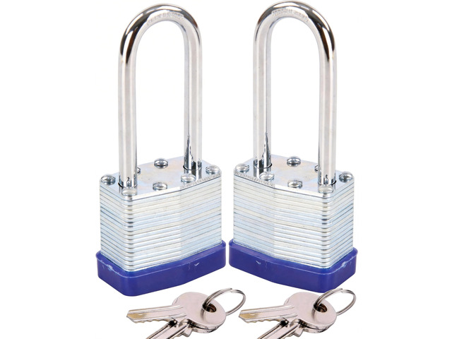 Heavy Duty Outdoor Padlock Keyed-Alike 2-3/8' Extra Long Shackle 2PK for Gate Shed Fence Truck Toolbox Locker Lock Body All Weather 1-9/16', 2PC...