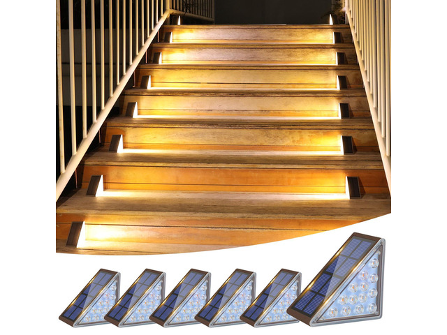 Solar Step Lights Outdoor Waterproof, LED Outdoor Stair Lights Solar Step Light for Outside, Deck Light Decor for Stair,Front Porch and...