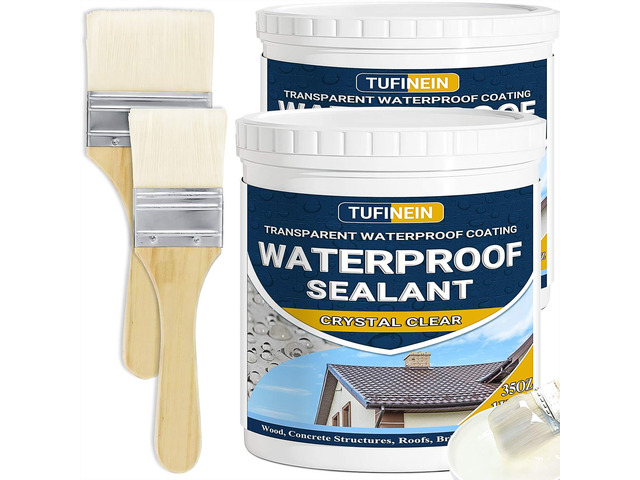 Waterproof Sealant 70oz Clear, Transparent Waterproof Coating Water-Based Invisible Agent Roofs, Walls, Garden, Terraces Indoor & Outdoor