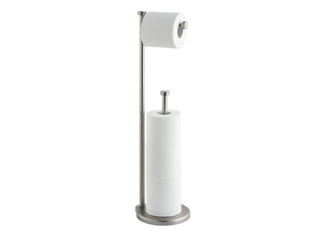 Free Standing Bathroom Toilet Paper Holder Stand with Reserve, Reserve Area has Enough Space for Jumbo Roll