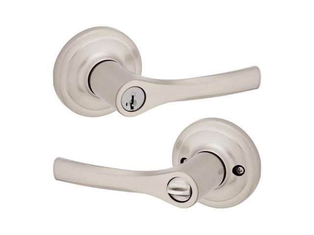 Henley Entry Door Handle with Lock and Key, Secure Keyed Reversible Lever Exterior, For Front Entrance and Bedrooms, Satin Nickel, Pick Resistant...