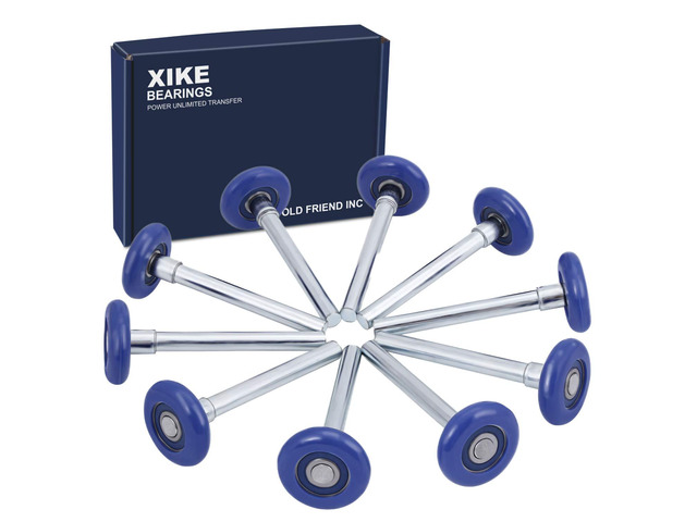 Blue 2' Nylon Garage Door Roller, 10 Pack, 4' Stem, 6200-2RS Bearing Super Quiet,Durable,Smooth, High Load, Easy to install,6200-2RS Double Seals...