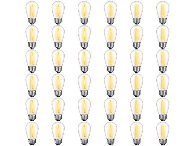 36 Pack S14 LED Bulbs for Outdoor String Lights, Shatterproof Replacement Edison Bulbs for Patio String Lights Outdoor Waterproof, Warm White...