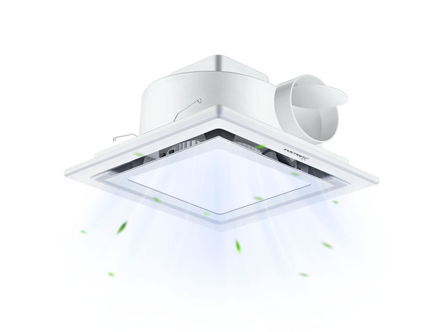 Bathroom Exhaust Fan with Light 10' Ultra Quiet 1.0 Sones,1000LM, 5CCT, Exhaust Fan Mounting Opening 8'x8' in 110CFM Bathroom Fan with Light...