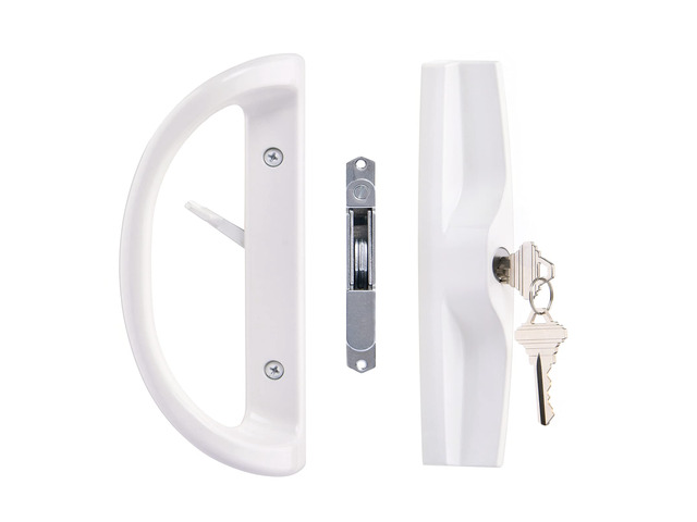 Sliding Patio Door Handle Set with Key Cylinder and Mortise Lock, Full Replacement Handle Lock Set Fits Door Thickness from 1-1/2' to 1-3/4',...