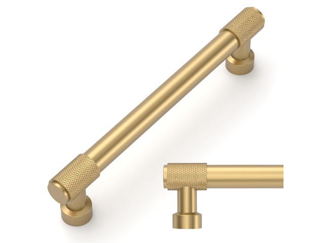 10 Pack Champagne Bronze Knurled Cabinet Pulls 5 Inch(128mm) Hole Center Kitchen Cabinet Handles Drawer Pulls Cabinet Hardware ZH034