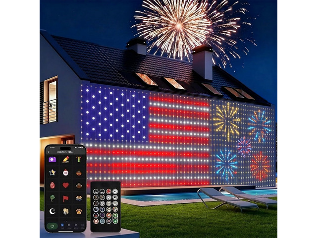 400 LED Smart Curtain Lights Plug in with App Programmable 6.6 x 6.6ft RGB & IC DIY Pattern Music Sync for Bedroom Backdrop Decor