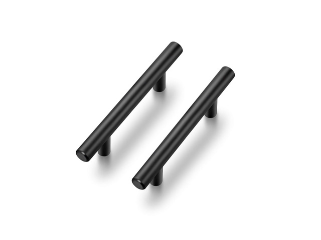 Matte Black Cabinet Handles Round Drawer Pulls 6 Inch 30 Pack 6'Length with 3.75' Hole Center, Stainless Steel, Smooth Touch, Kitchen Cabinet...