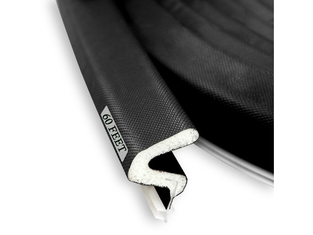 Kerf Weather Stripping for Door Seal Strip, 60 Ft, Black Q Foam Door Weatherstrip Seal, Front Door Seal Strip for Door Frame with Slot Card, Slot...
