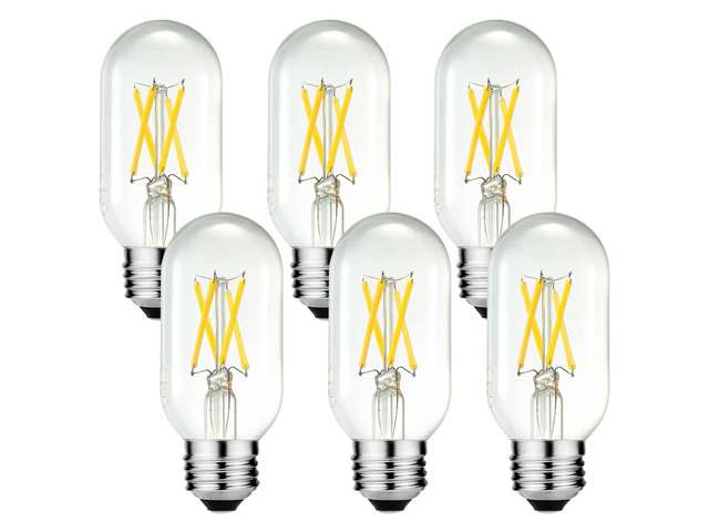 T45 E26 Led Bulb 60 watt,Edison Bulbs,Neutral White 4000K,Clear Dimmable,6w=60w led light bulbs,600lm,AC120V,ETL,No flicker,E26 Edison Bulb for...