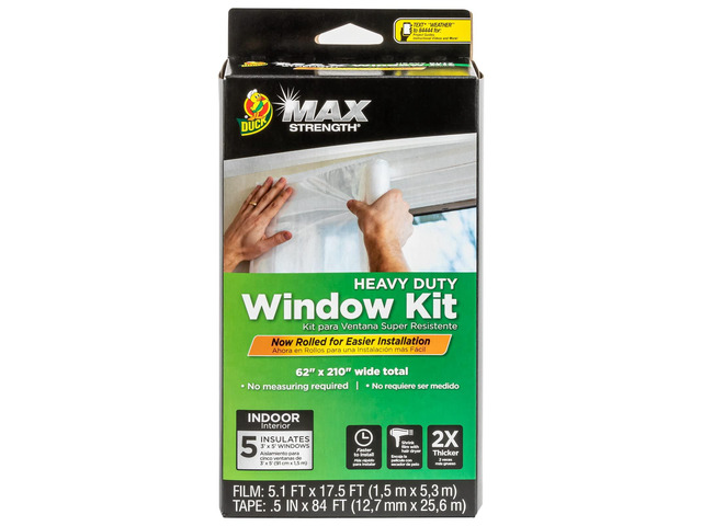 MAX Strength Window Insulation Kit, Winter Window Seal Kit Fits up to 5 Windows, Heavy Duty Shrink Film Cuts to Size for Easy Indoor Installation,...