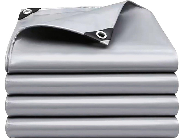 Tarps Heavy Duty Waterproof 10x12 FT,Sliver 12 Mil Large Tarps with Grommets and Reinforced Edges,UV Resistant,Tear & Fade Resistant,Finished for...