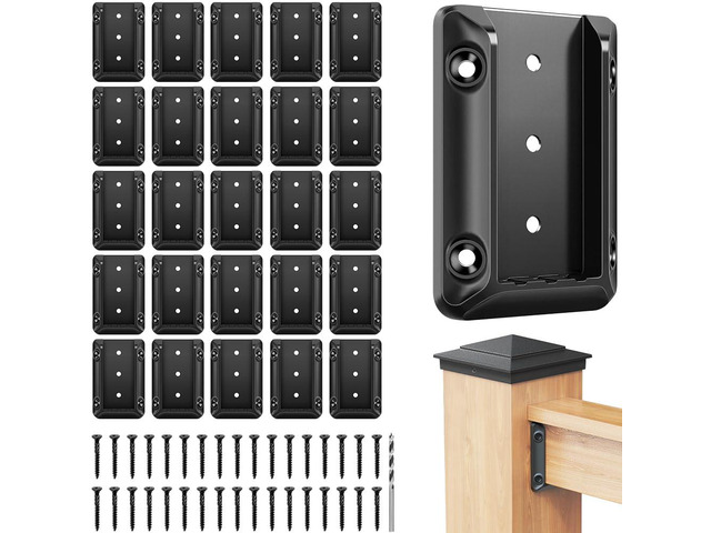 DN Mate 40 Pack Deck Railing Brackets for 2x4 (Actual 1.5x3.5) Handrail Quick Setup,Strong Connection 2x4 Brackets for Wooden Fence Stair Porch,...