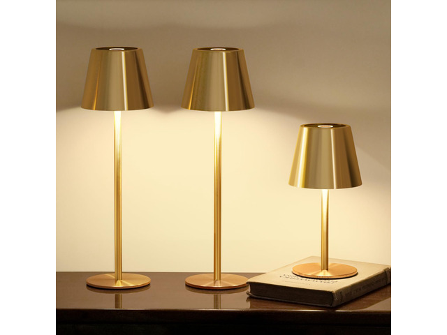 3 Pack Cordless Table Lamp, Portable Battery Operated Lamp with 3 Color Temps and Stepless Dimming, Rechargeable Table Lamp for Dinner, Desk, Cafe,...