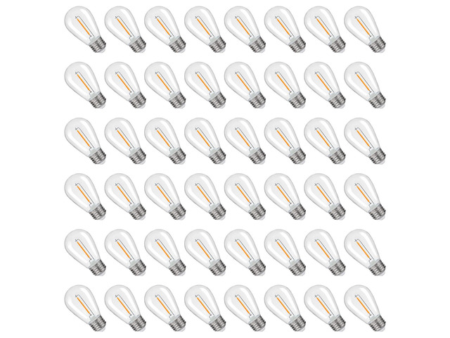 S14 Replacement LED Light Bulbs, 1W S14 LED Bulbs, Outdoor String Lights Shatterproof & Waterproof S14 LED Bulbs, E26 Base Patio LED Light Bulbs,...