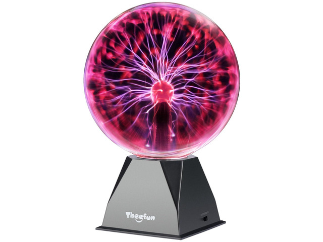 Plasma Ball 8 Inch Plasma Lamp Touch & Sound Sensitive Plasma Globe Red Electric Lightning Novelty Light for Parties, Home, Prop, Room Decoration
