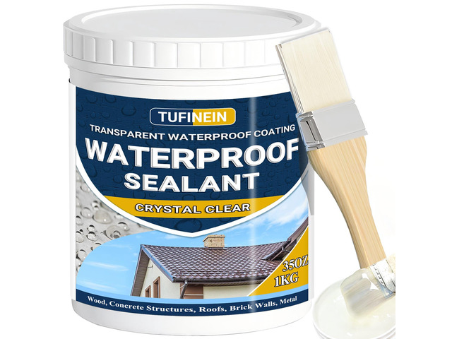 Transparent Waterproof Coating, 35oz Invisible Waterproof Agent Indoor & Outdoor Sealant Water-Based Clear Sealant Roofs, Walls, Garden, Terraces