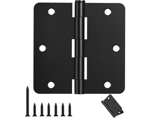 Door Hinges Matte Black - 30 Pack Black Door Hinges 3.5 Inch Rounded Interior Door Hinge with 1/4' Radius Corners - Black Hinges for Doors 3 1/2...