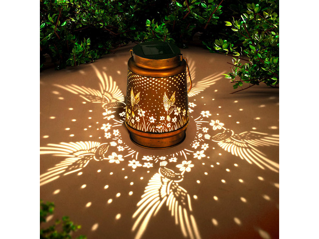 Birthday Gifts for Women, Solar Lanterns, Hummingbird, 1 Pack Solar Lanterns Outdoor Waterproof, Metal Hanging Lights, IP65 Waterproof, LED...