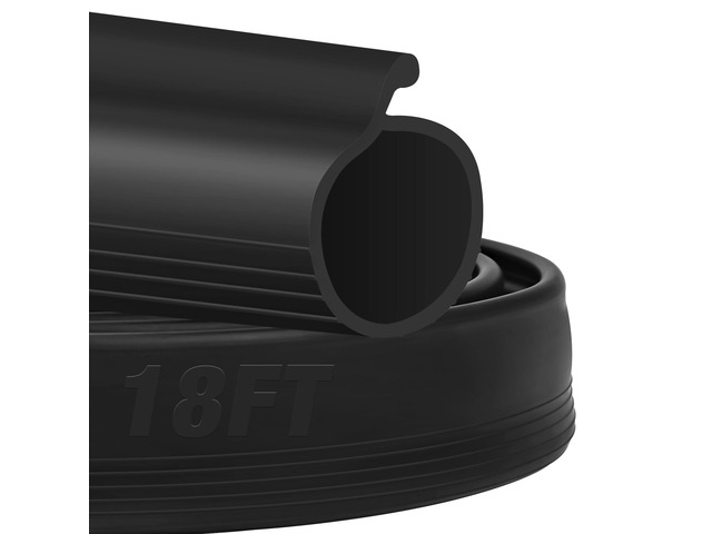 18FT Garage Door Seals Bottom Rubber 0.19' P Bulb Bottom Weather Seal, Weatherproof Replacement Weather Stripping Compatible with Overhead Door (18...