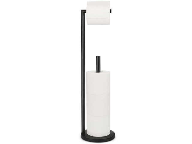 Toilet Paper Holder Stand, Rustproof Bathroom Free Standing Storage, Black Metal Toilet Paper Holder,Toilet Paper Roll Holder for 4 Rolls with...