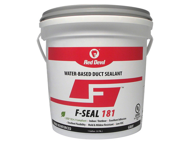 0841DX F-Seal 181 Duct Seal, Fiber Reinforced Water Based Duct Sealant, 1 Gallon, Gray, Made in USA