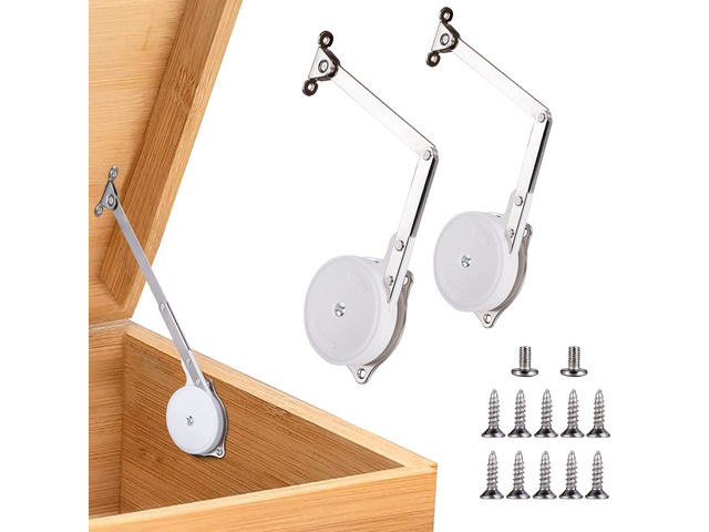 2 Pack Toys Box Hinges Soft Close, Lid Support Chest Hinges for Wooden Toy Box, Cedar, Storage Trunk & Benches, Made of Zinc Alloy, Safety &...