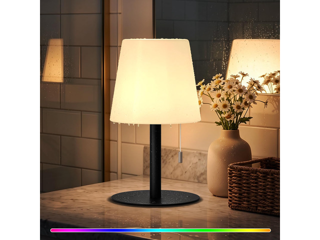 Shower Lamp Rechargeable Cordless Light Waterproof for Bathroom Spa Portable Battery Operated Table Lamp RGB Mood Lighting LED Night Light for...