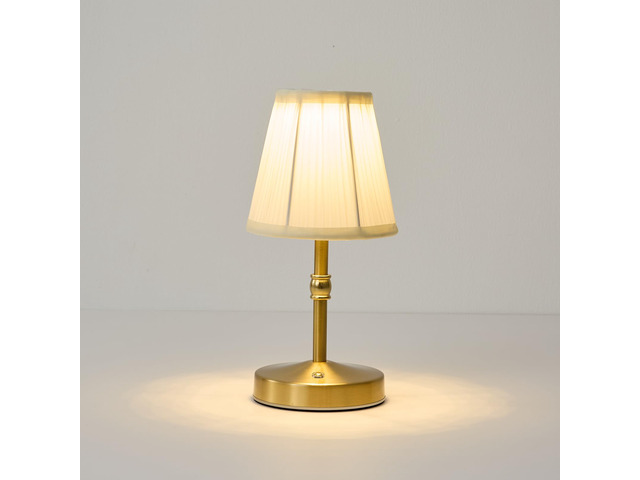 5w Led Cordless Mini Lamps,3000 mah Battery Operated Lamp,3 Color Temperature Dimmable Table Lamp,Gold Rechargeable Table Lamp Fabric,Aesthetic...
