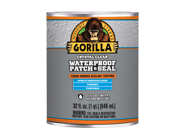 Patch & Seal Liquid Rubber Waterproof Sealant, Crystal Clear, 32 Ounce (Pack of 1) - Seals Out Water, Air, and Moisture