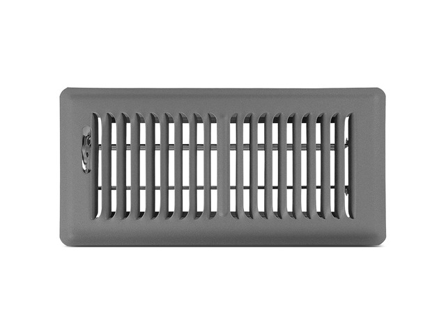 Shoemaker 4x10 Floor Register Storm Gray Heavy Duty Walkable Metal Floor Vent Cover for Home Floor, Steel Air Vent Cover with Adjustable Damper,...