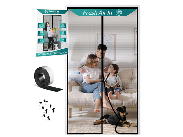Magnetic Screen Door with Upgraded PET Material Mesh- Easy Installation, Tear-Resistant, Pet and Kid Friendly Screen 38'X84' Fit Door Size 36'X82'