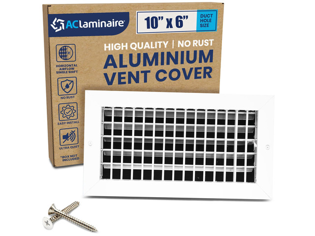 10' x 6' (Duct Hole Adjustable Vent Cover - HVAC Register Grille Aluminum
