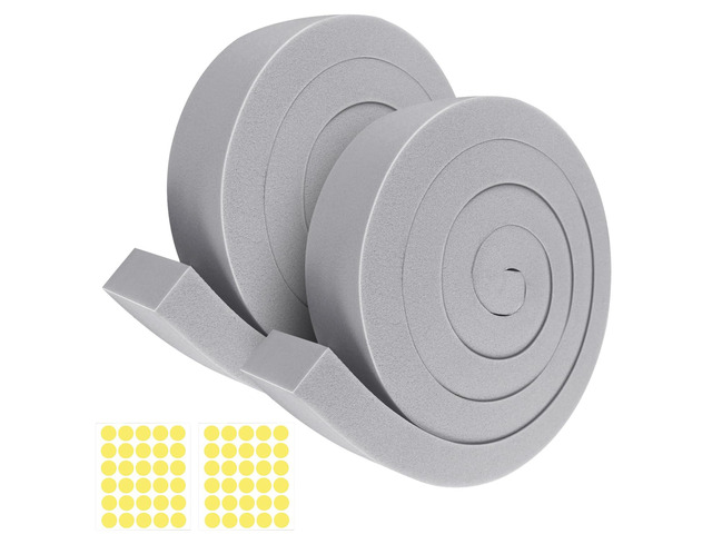2Pcs 2' x 1' x 6.5Ft AC Window Seal Kit with Adhesive, Gray Foam Strips for Air Conditioner Window Weather Stripping, Window Units, Doors and...