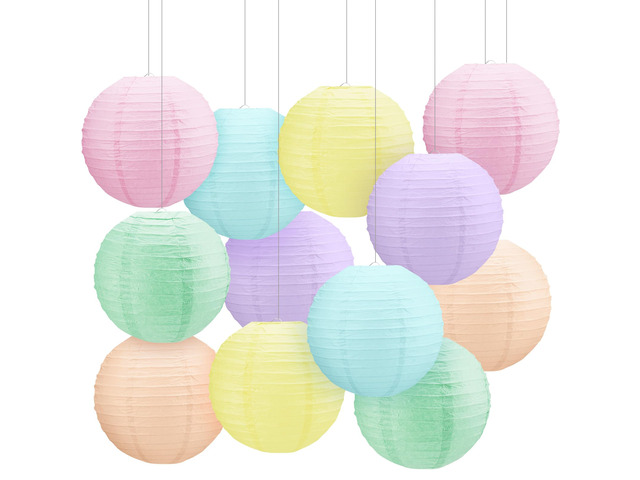 12 Pcs 10 Inch Hanging Paper Lanterns Party Decorations Cute Pastel Classroom Decor for Birthday Back to School Party Decoration for Classrooms...