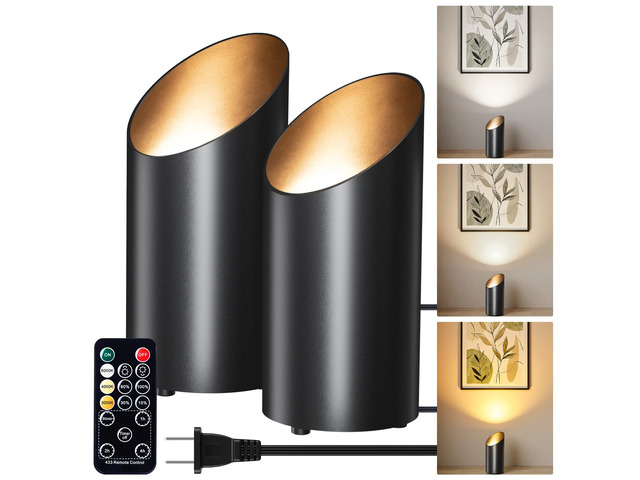 2 Pack Uplights Indoor Floor Can Lights with Remote and Timer 3 Color Temperatures and Dimmable Uplighting Spotlights, 6.1 FT Plug Cord & Foot...