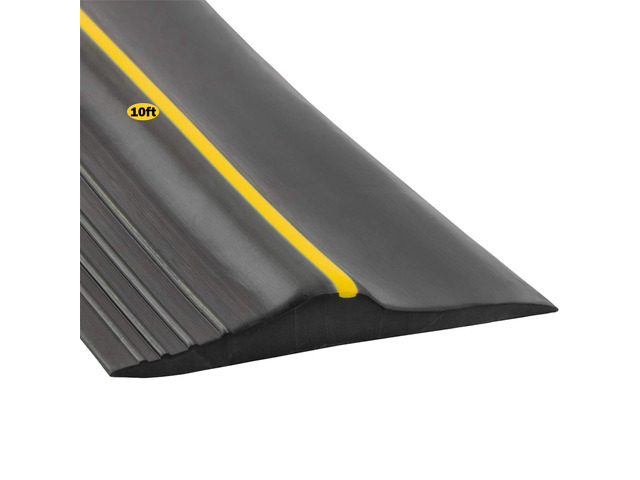 Garage Door Bottom Seal Strip, Weatherproof EPDM Rubber Threshold, Fits All Standard Doors, Easy for DIY Homeowners, No Adhesive (10Ft, Black)