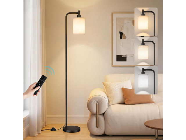 64' Floor Lamp with Remote Control, Dimmable Tall Standing Lamps for Living Room Bedroom Office Corner, 9W LED Bulb Included, Foot Pedal Switch,...