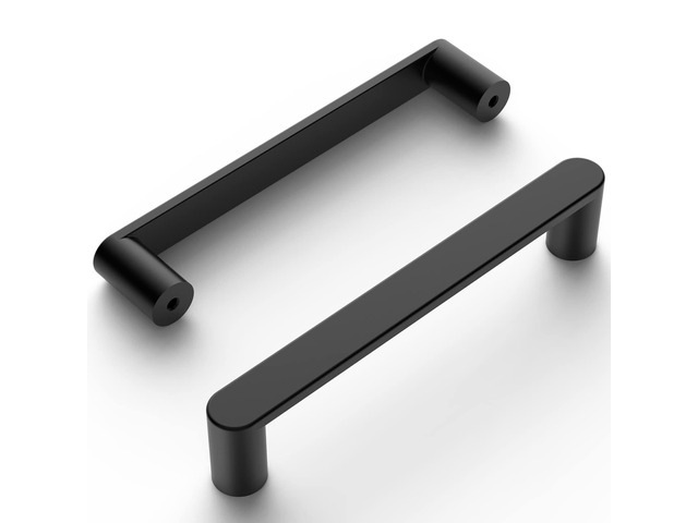 10 Pack Matte Black 5 Inch(128mm) Hole Centers Kitchen Cabinet Pulls Hardware Modern Kitchen Handles for Cabinets Cupboard Handles Drawer Pulls ZH0005