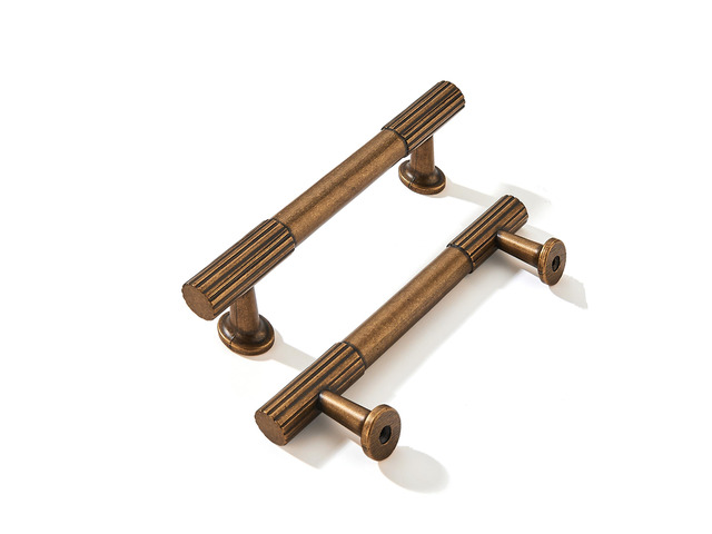 3 Inch Hole Center 10 Pack Antique Brass Heavy Duty Solid Vintage Brass Cabinet Pulls, Kitchen Drawer Handles, for Dresser cabinets, cabinets, Door...