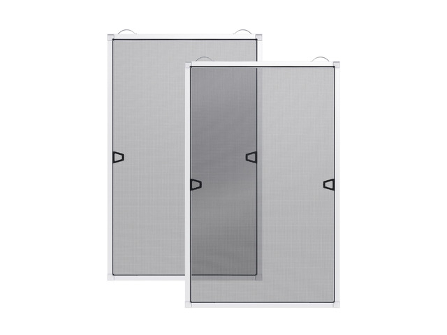 2 Sets DIY Window Screen Frame Kit, White, 46' x 46' Easy Cut-to-Size Design Window Screen, Includes Screen Mesh, Frame Parts & Tools for Window...